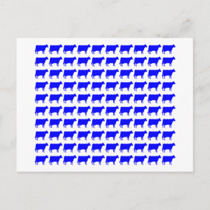 100 koeien - blauw briefkaart