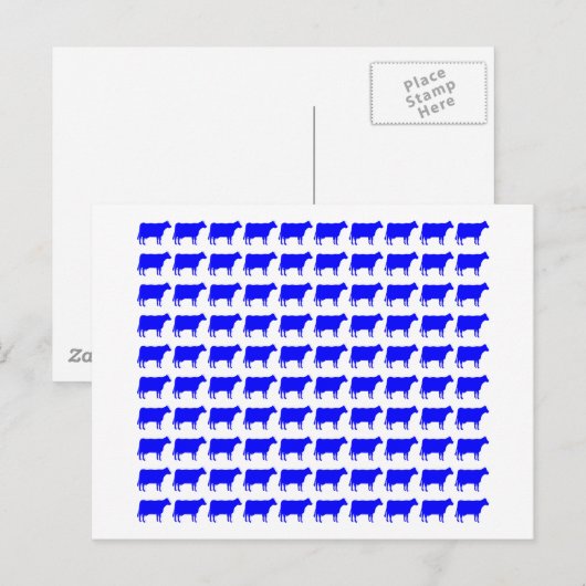 100 koeien - blauw briefkaart (Voorkant / Achterkant)