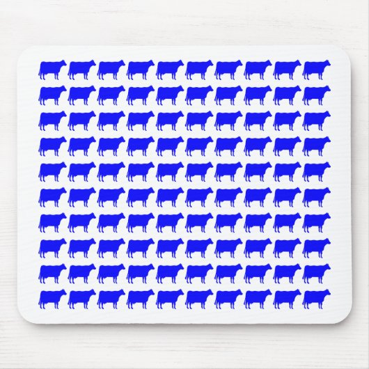 100 Koeien - blauw Muismat (Voorkant)