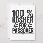 100% Kosher for Passover Funny Passover Pesach Bedankkaart (Voorkant)