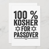 100% Kosher for Passover Funny Passover Pesach Bedankkaart (Voorkant / Achterkant)