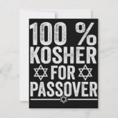 100% Kosher for Passover Funny Passover Pesach Notitiekaartje (Voorkant)