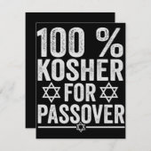 100% Kosher for Passover Funny Passover Pesach Notitiekaartje (Voorkant / Achterkant)