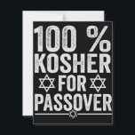 100% Kosher for Passover Funny Passover Pesach Notitiekaartje<br><div class="desc">chanukah, menorah, hanukkah, dreidel, jewish, Chrismukkah, holiday, horah, christmas, sufganiyot</div>