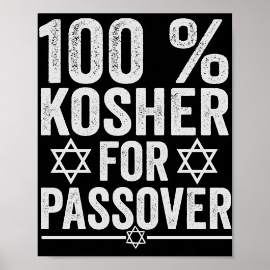 100% Kosher voor Passover Funny Passover Pesach Poster (Voorkant)
