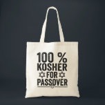 100% Kosher voor Passover Funny Passover Pesach Tote Bag<br><div class="desc">chanukah,  menorah,  hanukkah,  dreidel,  jewish,  Chrismukkah,  vakantie,  horah,  kerstmis,  sufganiyot</div>