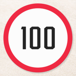 100 kph Snelheidsgrensteken | Aangepaste ronde Ond Ronde Kartonnen Onderzetter