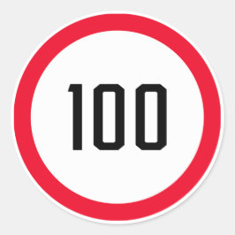 100 kph Snelheidsgrensteken | Klassieke ronde Stic Ronde Sticker
