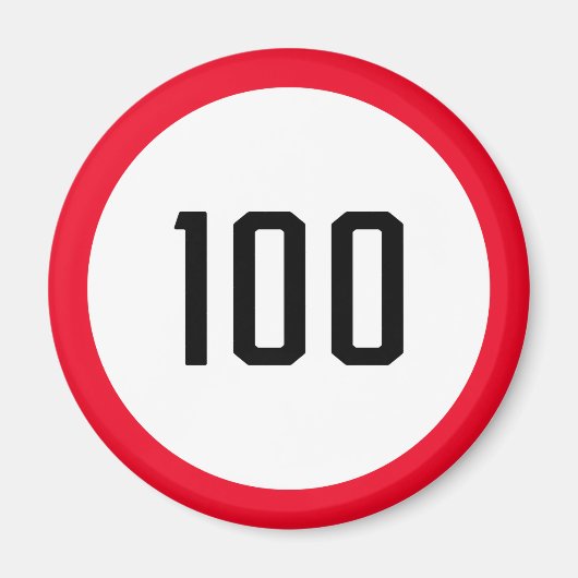 100 kph snelheidslimiet | Verkeersbord | Magneet (Voorkant)