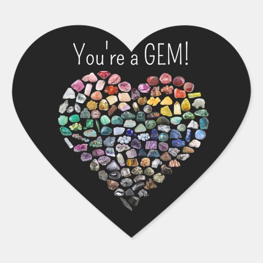 100+ Kristallen Pareltjes Mineralen Valentijnsdag Hart Sticker (Voorkant)