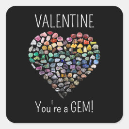 100+ Kristallen Pareltjes Mineralen Valentijnsdag  Vierkante Sticker
