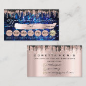 100 Lashes Appointment Reminder Roos Navy Drips Visitekaartje (Voorkant / Achterkant)