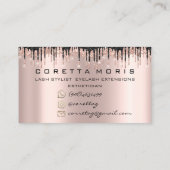 100 Lashes Appointment Reminder Roos Navy Drips Visitekaartje (Achterkant)