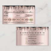 100 Lashes Benoeming Herinneringen Roos Glitter Dr Visitekaartje (Voorkant / Achterkant)