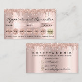 100 Lashes Benoeming Herinneringen Roos Glitter Dr Visitekaartje (Voorkant / Achterkant)