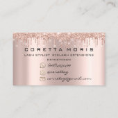 100 Lashes Benoeming Herinneringen Roos Glitter Dr Visitekaartje (Achterkant)