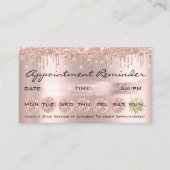 100 Lashes Benoeming Herinneringen Roos Glitter Dr Visitekaartje (Voorkant)