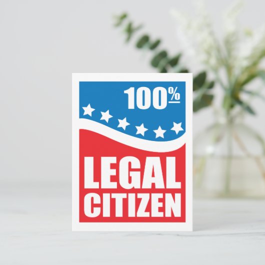 100% legale burger briefkaart (Staand voorkant)