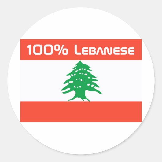 100% Libanees Ronde Sticker (Voorkant)