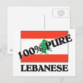 100 % LIBANESE BRIEFKAART (Voorkant / Achterkant)