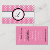 100 Licht roze witte pokadot Visitekaartje (Voorkant / Achterkant)