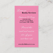 100 Licht roze witte pokadot Visitekaartje (Achterkant)