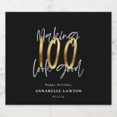 100 lijken een goede gouden verjaardag bier etiket (Enkel label)