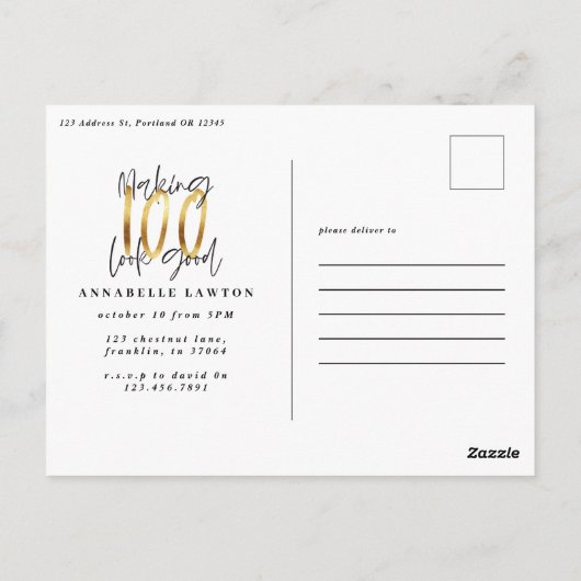 100 lijken een goede uitnodiging voor gouden verja (Achterkant)