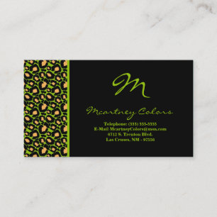 100 Lime Green Cheetah Print Visitekaartje