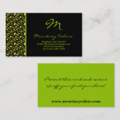 100 Lime Green Cheetah Print Visitekaartje (Voorkant / Achterkant)