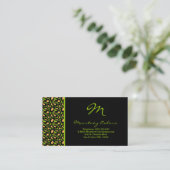 100 Lime Green Cheetah Print Visitekaartje (Staand voorkant)
