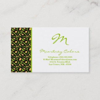 100 Lime Green Cheetah Print Visitekaartje