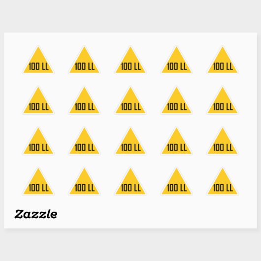 100 LL brandstoftank teken Sticker (Vel)