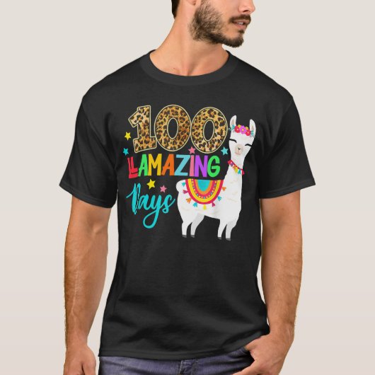 100 Llamazing Dagen Llama 100e dag van schoolleer T-shirt (Voorkant)