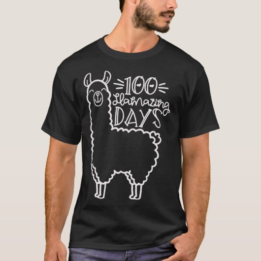 100 Llamazing Day Llama 100th Days Of School  For  T-shirt (Voorkant)