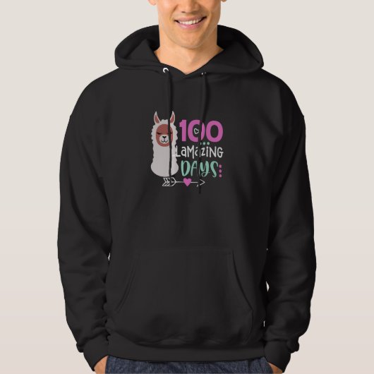 100 Llamazing Days Llama 100th Day of School Teach Hoodie (Voorkant)