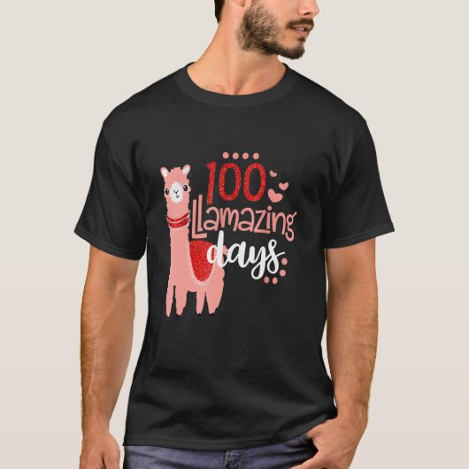 100 Llamazing Days Llama 100th Day Of School Teach T-shirt (Voorkant)