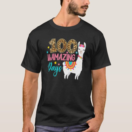 100 Llamazing Days Llama 100th Day Of School Teach T-shirt (Voorkant)