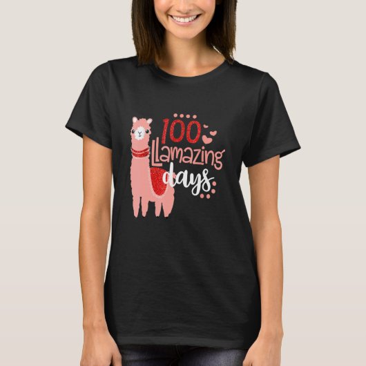 100 Llamazing Days Llama 100th Day Of School Teach T-shirt (Voorkant)