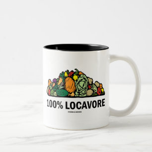 100% Locavore (stapel groenten) Tweekleurige Koffiemok