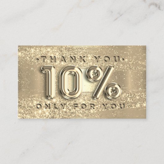 100 Logo QRCODE 10%OFF Code Gold Glitter Strokes Visitekaartje (Voorkant)