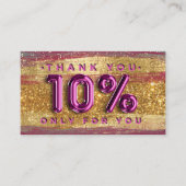 100 Logo QRCODE 10%OFF Code Goud Glitter Roze Visitekaartje (Voorkant)