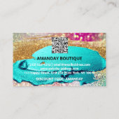 100 Logo QRCODE 10%OFF Code Gouden Glitter Hologra Visitekaartje (Achterkant)