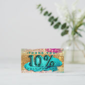 100 Logo QRCODE 10%OFF Code Gouden Glitter Hologra Visitekaartje (Staand voorkant)
