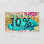 100 Logo QRCODE 10%OFF Code Gouden Glitter Hologra Visitekaartje (Voorkant)