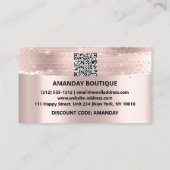 100 Logo QRCODE 10%OFF Code Roos Glitter Strokes Visitekaartje (Achterkant)