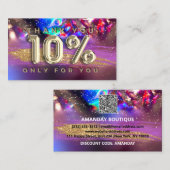 100 Logo QRCODE 10%OFF Hartelijk dank Gold Hologra Visitekaartje (Voorkant / Achterkant)