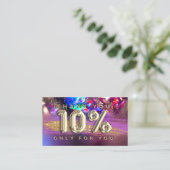100 Logo QRCODE 10%OFF Hartelijk dank Gold Hologra Visitekaartje (Staand voorkant)