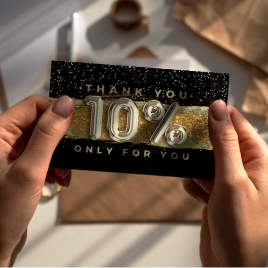 100 Logo QRCODE 10%OFF Hartelijk dank zwart goud Visitekaartje