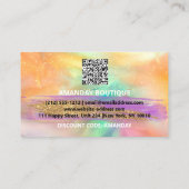 100 Logo QRCODE 20%OFF Code Blauwgroen Holographic Visitekaartje (Achterkant)